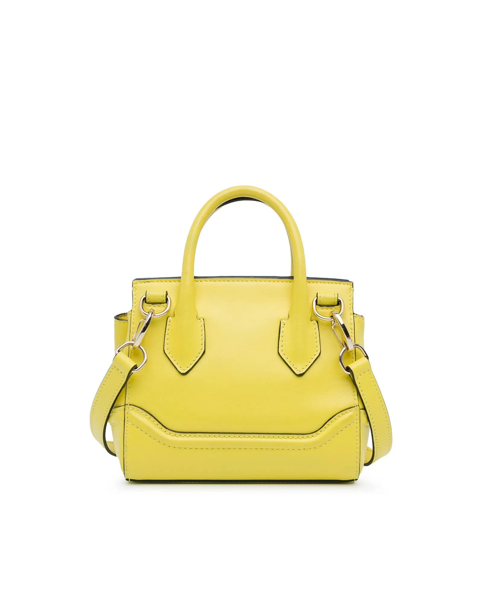 Elegant Calfskin Handbag with Rolled Handles and Detachable Shoulder Strap