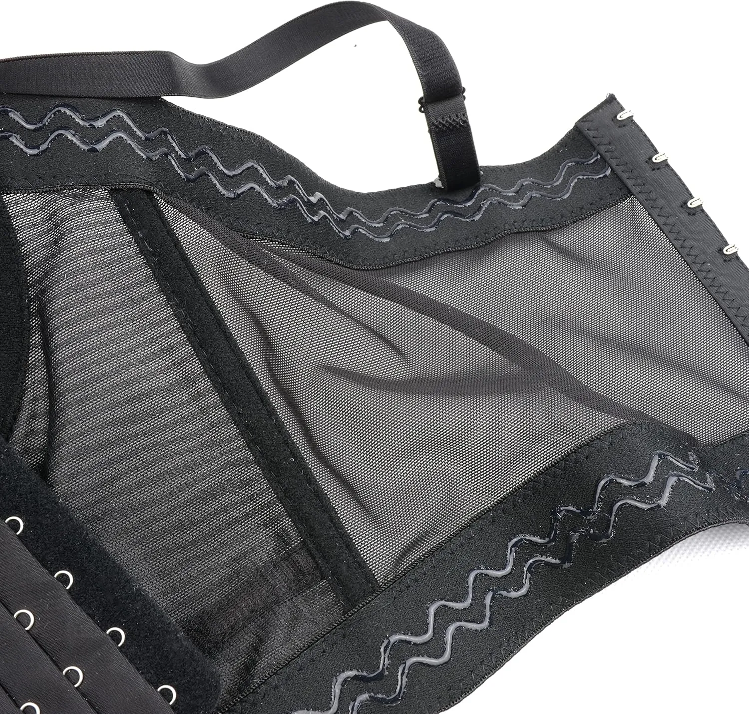 ELLACCI Women's Mesh Bustier Crop Top Push Up Corset Tops Bra Black