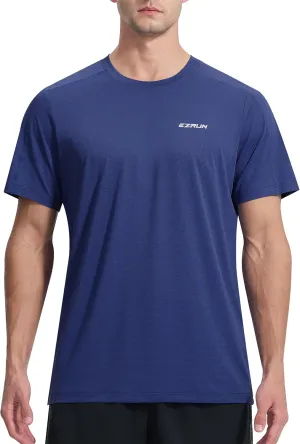 EZRUN Men's Lightweight Short Sleeve T-Shirt Quick Dry Workout Running Athletic Swim Shirts Fishing Rash Guard