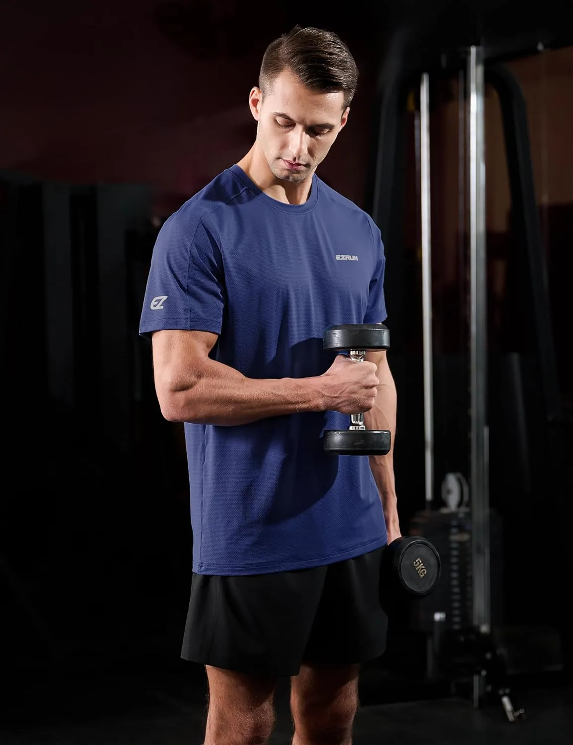 EZRUN Men's Lightweight Short Sleeve T-Shirt Quick Dry Workout Running Athletic Swim Shirts Fishing Rash Guard
