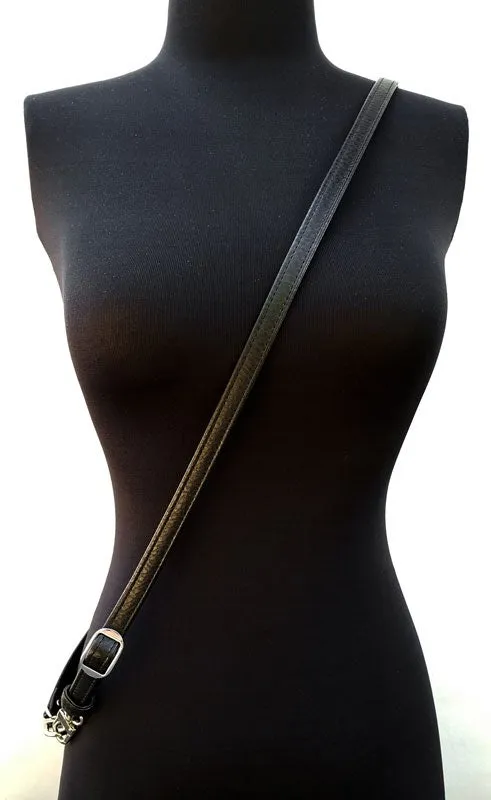 Faux Leather Strap - Petite (1/2 inch Wide) - Adjustable Length (34-55 inches) - Vegan Friendly
