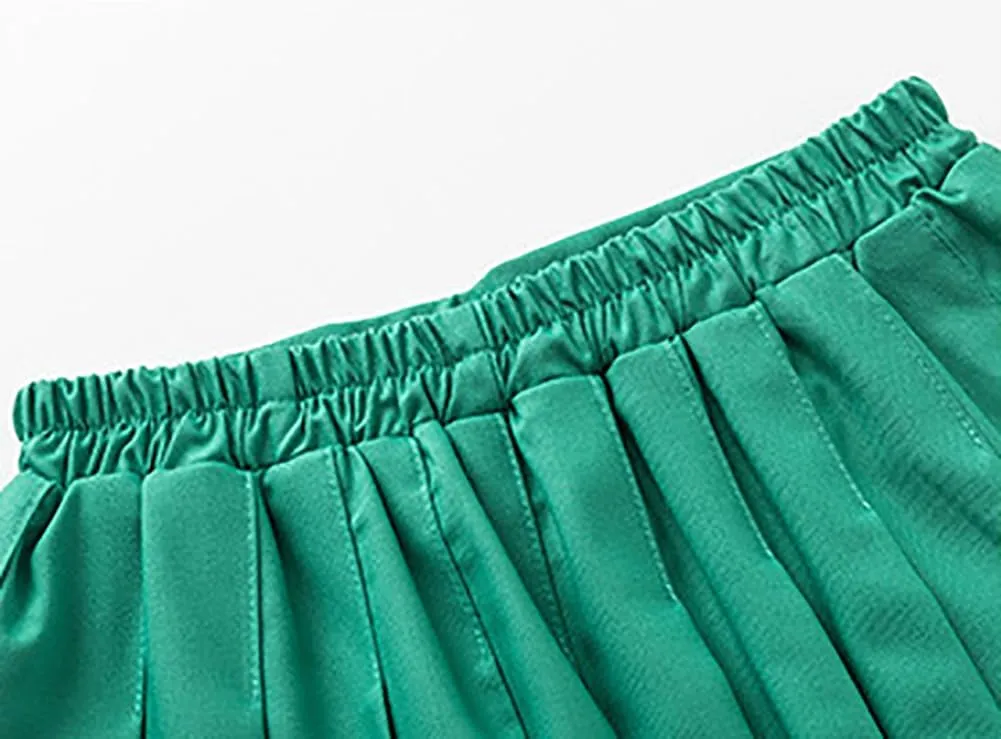 Favorland Little Girls Kids Uniform Pleated Skorts Summer Party School Tennis Skirts