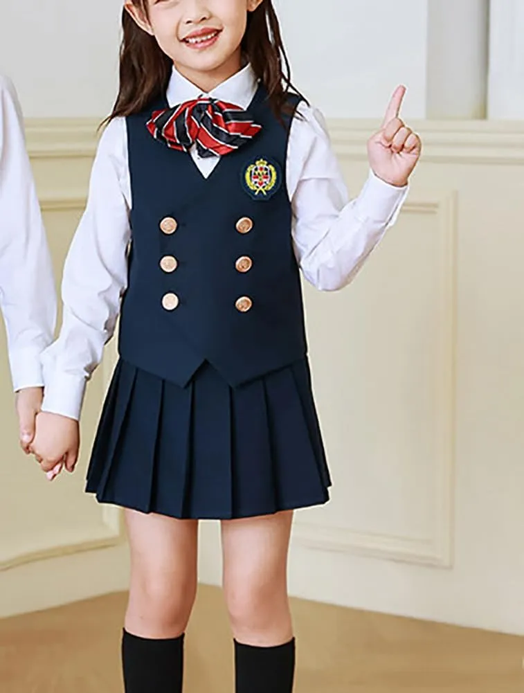 Favorland Little Girls Kids Uniform Pleated Skorts Summer Party School Tennis Skirts