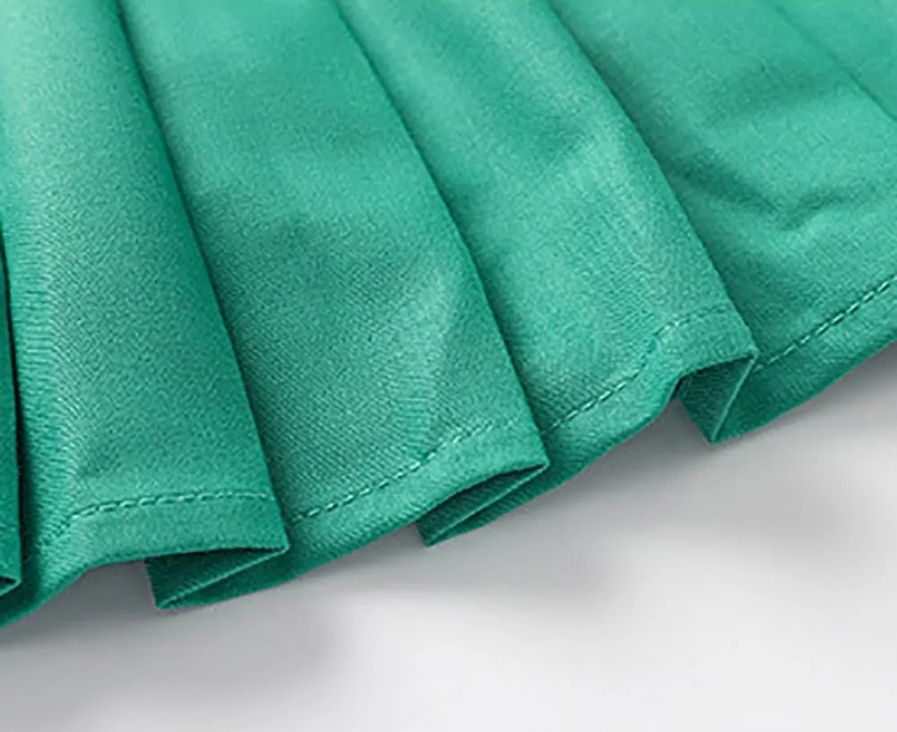 Favorland Little Girls Kids Uniform Pleated Skorts Summer Party School Tennis Skirts