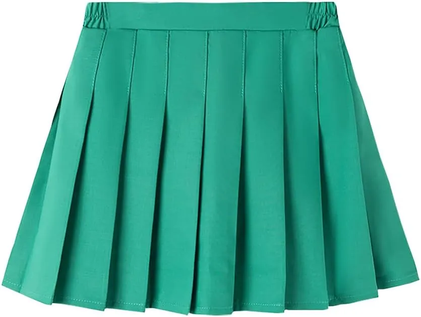 Favorland Little Girls Kids Uniform Pleated Skorts Summer Party School Tennis Skirts