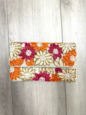 Floral Beaded Clutch