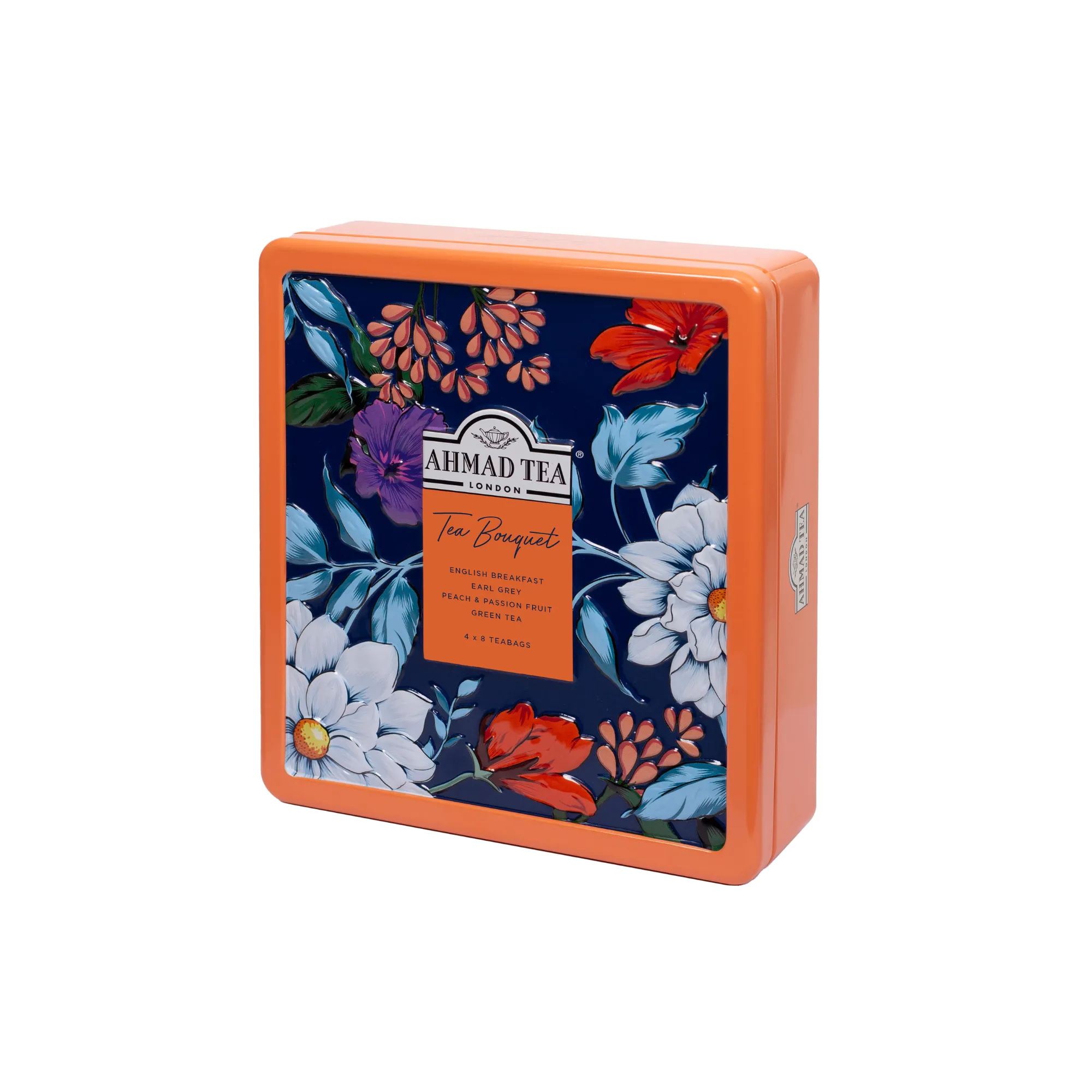 Floral Bouquet Tea Caddy (Orange)