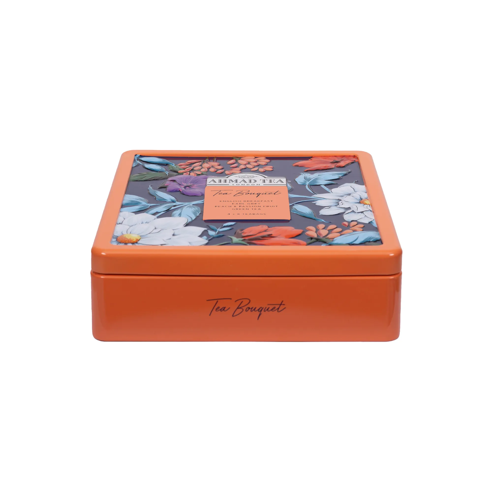 Floral Bouquet Tea Caddy (Orange)