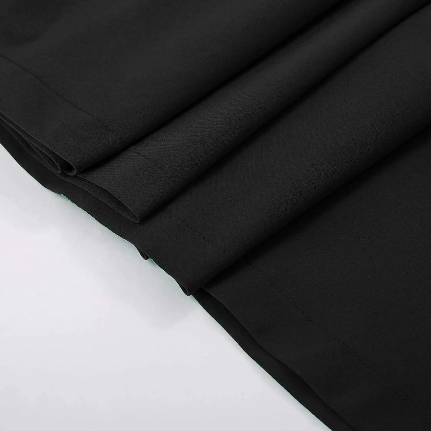 Flowy Pleated Midi Skirt for Women Elastic High Waist Summer Solid Color Retro Skirts Elegant Party Skirt
