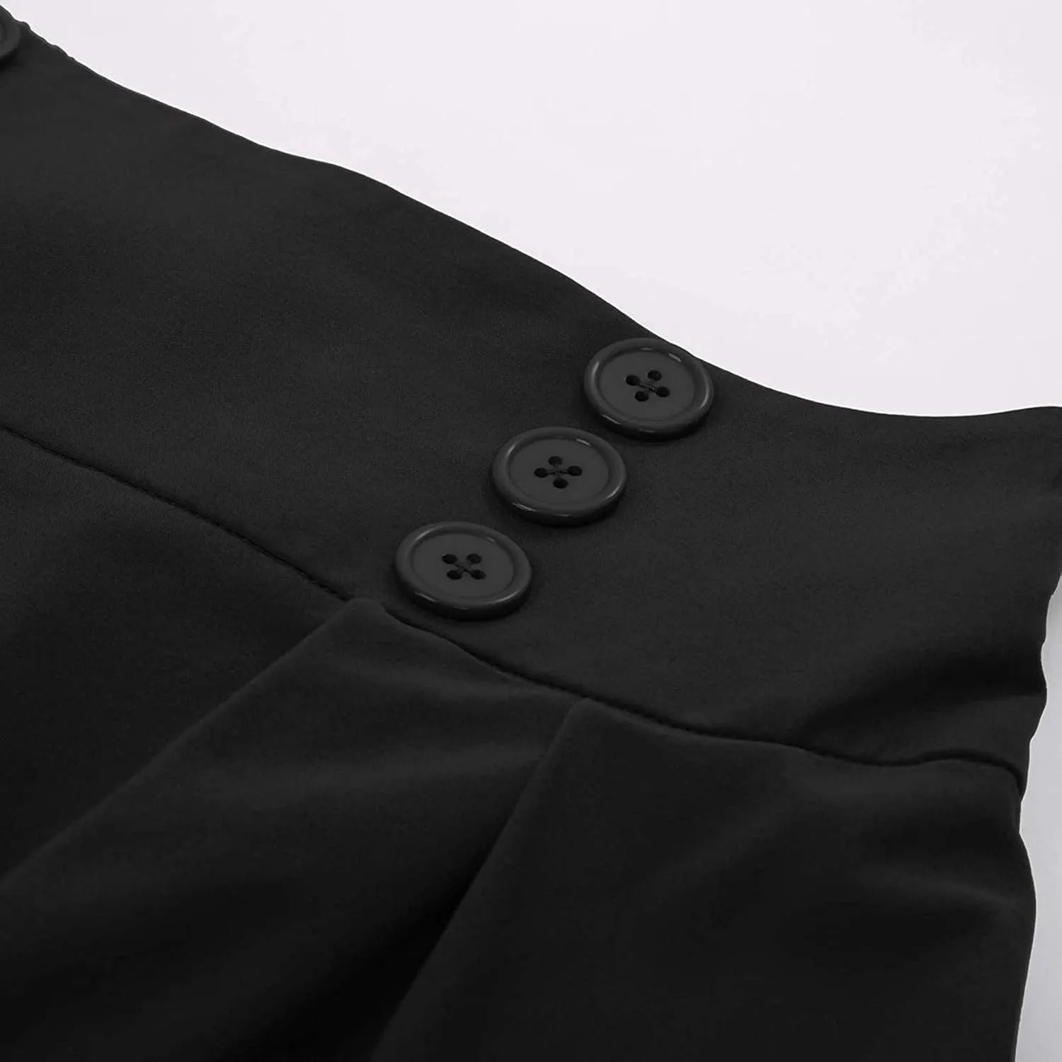 Flowy Pleated Midi Skirt for Women Elastic High Waist Summer Solid Color Retro Skirts Elegant Party Skirt