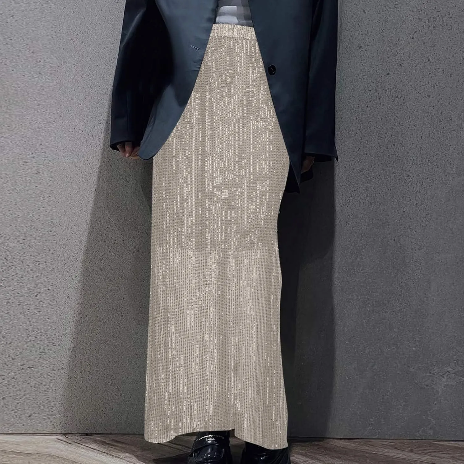 for Women Maxi Long Loose Fit Sequin Sparkly Glitter Basic Skorts Women 2025 Fashion Y2K