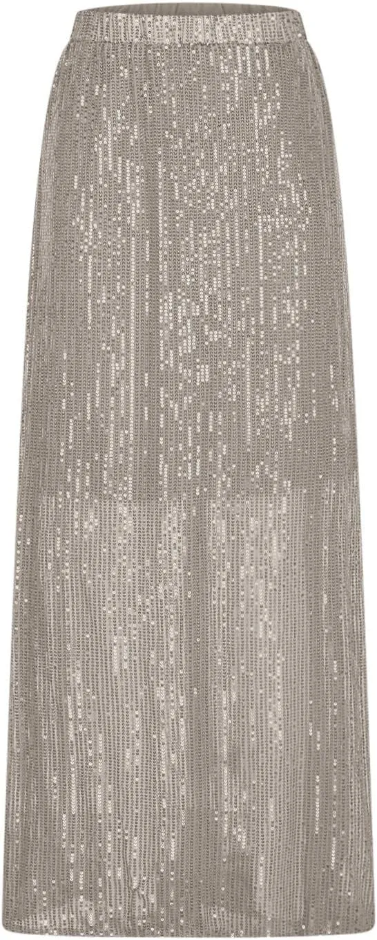 for Women Maxi Long Loose Fit Sequin Sparkly Glitter Basic Skorts Women 2025 Fashion Y2K