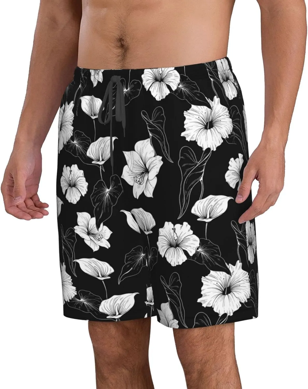 FREEHOTU Men's Swim Trunks Beach Board Shorts Quick Dry Swimwear Sports with Pockets
