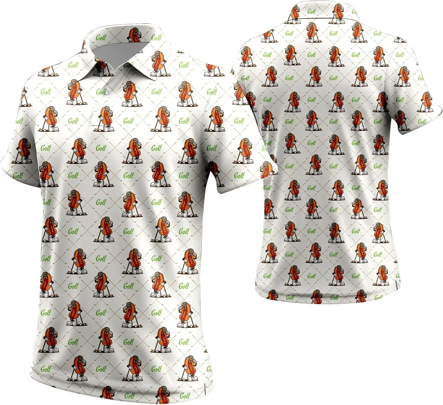 Funny Neon Splash Golf Shirts for Men Dry Fit Performance Moisture Wicking Mens Golf Gifts Collared Short Sleeve Shirt