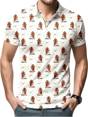 Funny Neon Splash Golf Shirts for Men Dry Fit Performance Moisture Wicking Mens Golf Gifts Collared Short Sleeve Shirt