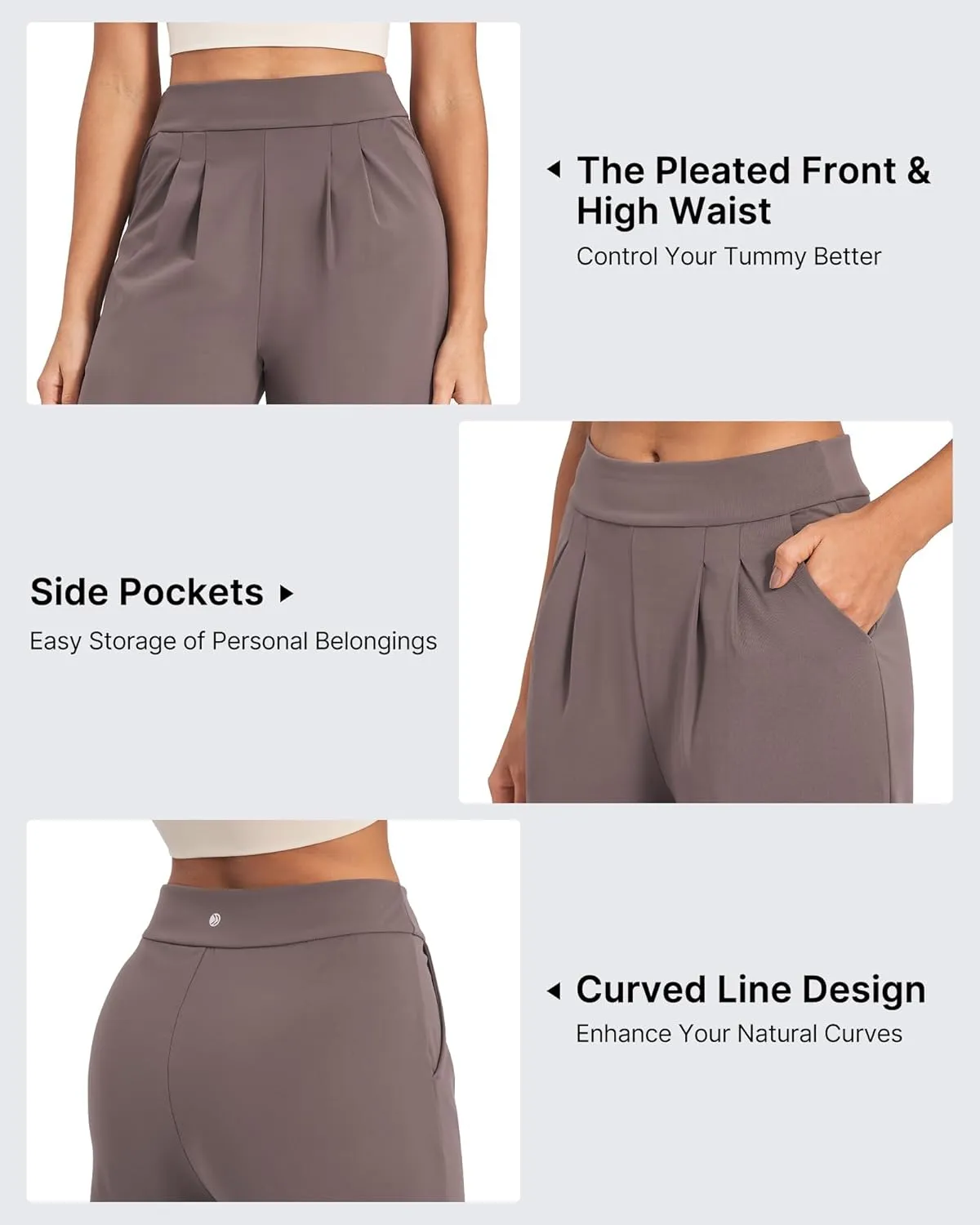 G4Free ShiftReady Wide Leg Dress Yoga Pants for Women with Pockets Stretch Work Pants Business Casual Petite/Regular/Tall