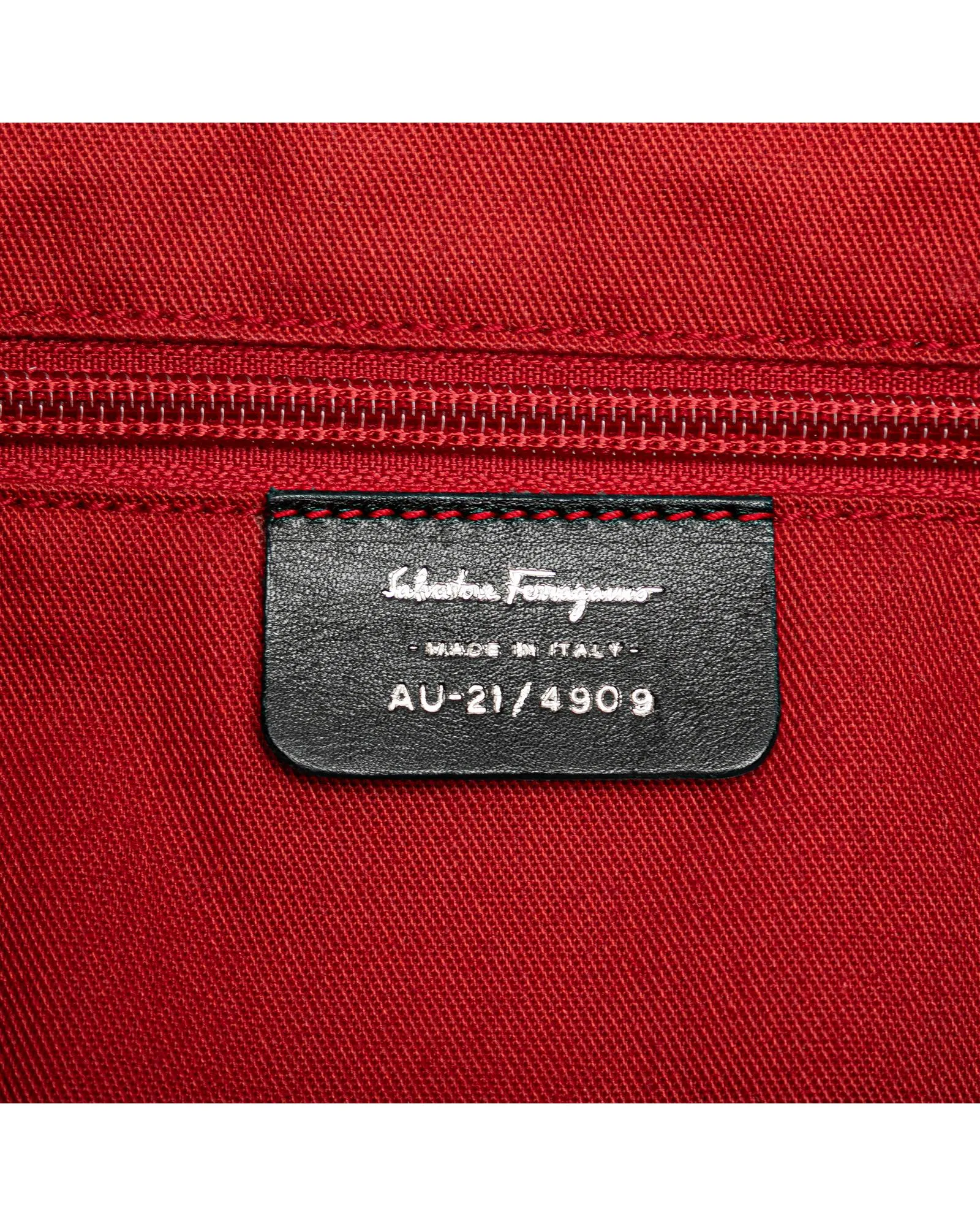 Gancini Canvas Tote with Leather Trim and Interior Zip Pocket