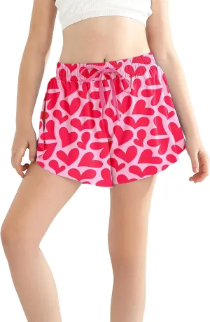 Girls Skorts Flowy Butterfly Shorts Spandex 2 in 1 with Pocket Skirt for Kids Tennis, Athletic, Running 5-13 Years