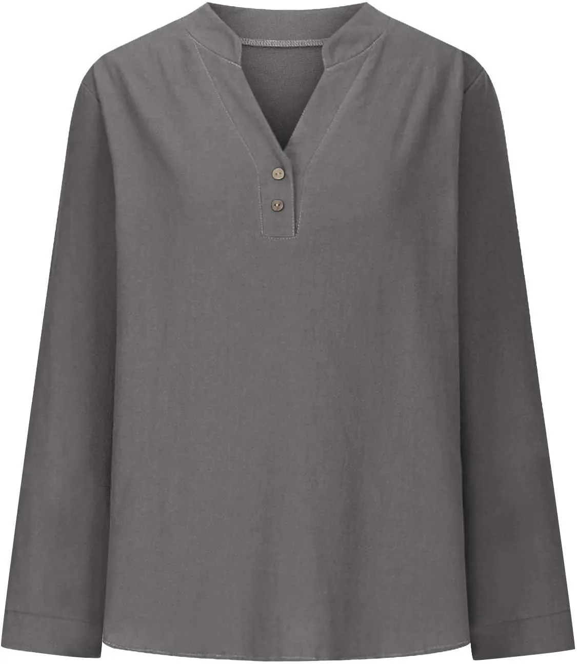 Going Out Tops for Women V Neck Long Sleeve Top Button Down Plain Blouses Cotton Loose Fit Shirts Womens Fashion