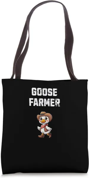 Goose Farmer Animal Cute Overall Men Women Retro Vintage Tote Bag