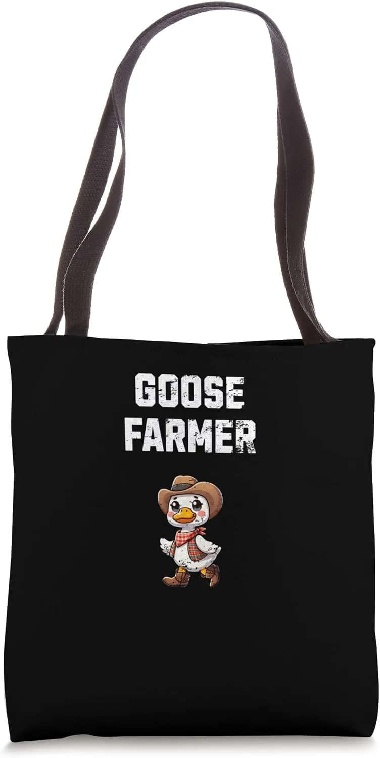 Goose Farmer Animal Cute Overall Men Women Retro Vintage Tote Bag