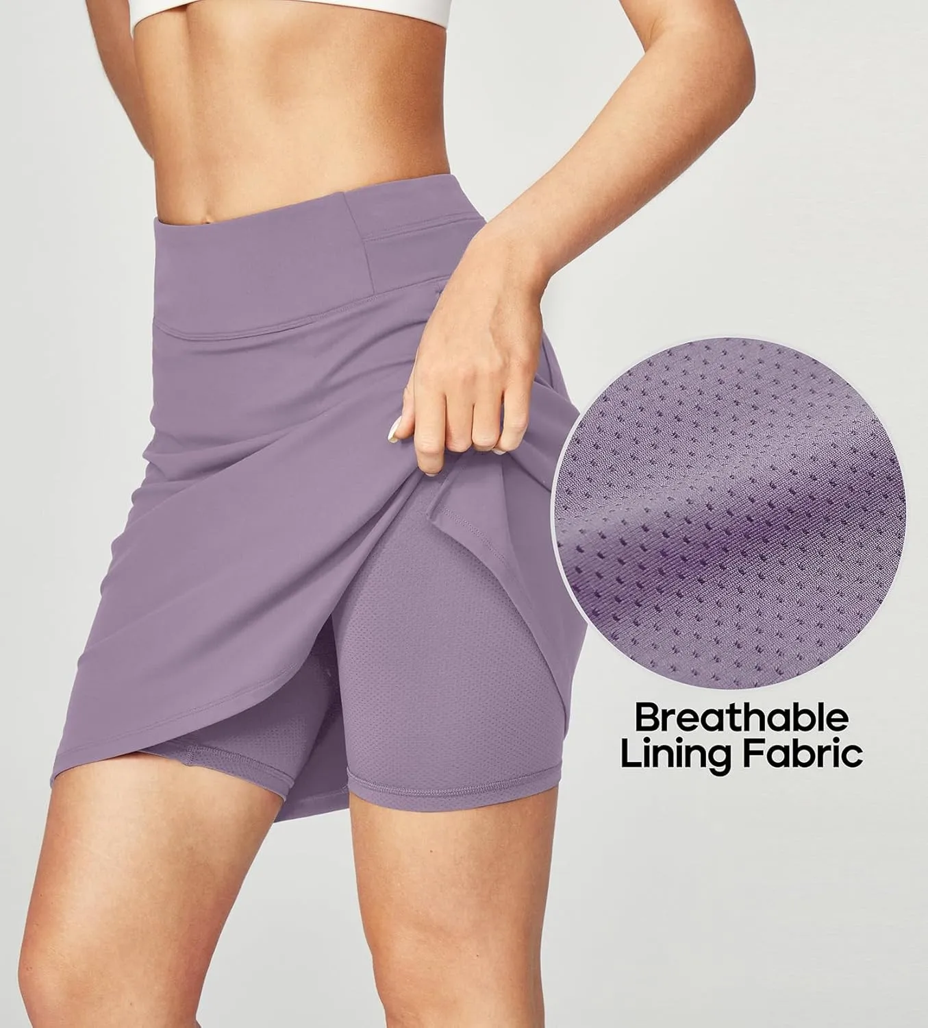 Heathyoga Knee Length Skorts for Woman Golf Skirts for Women Long Skorts Skirts for Women with Pockets Tennis Skirt Skort