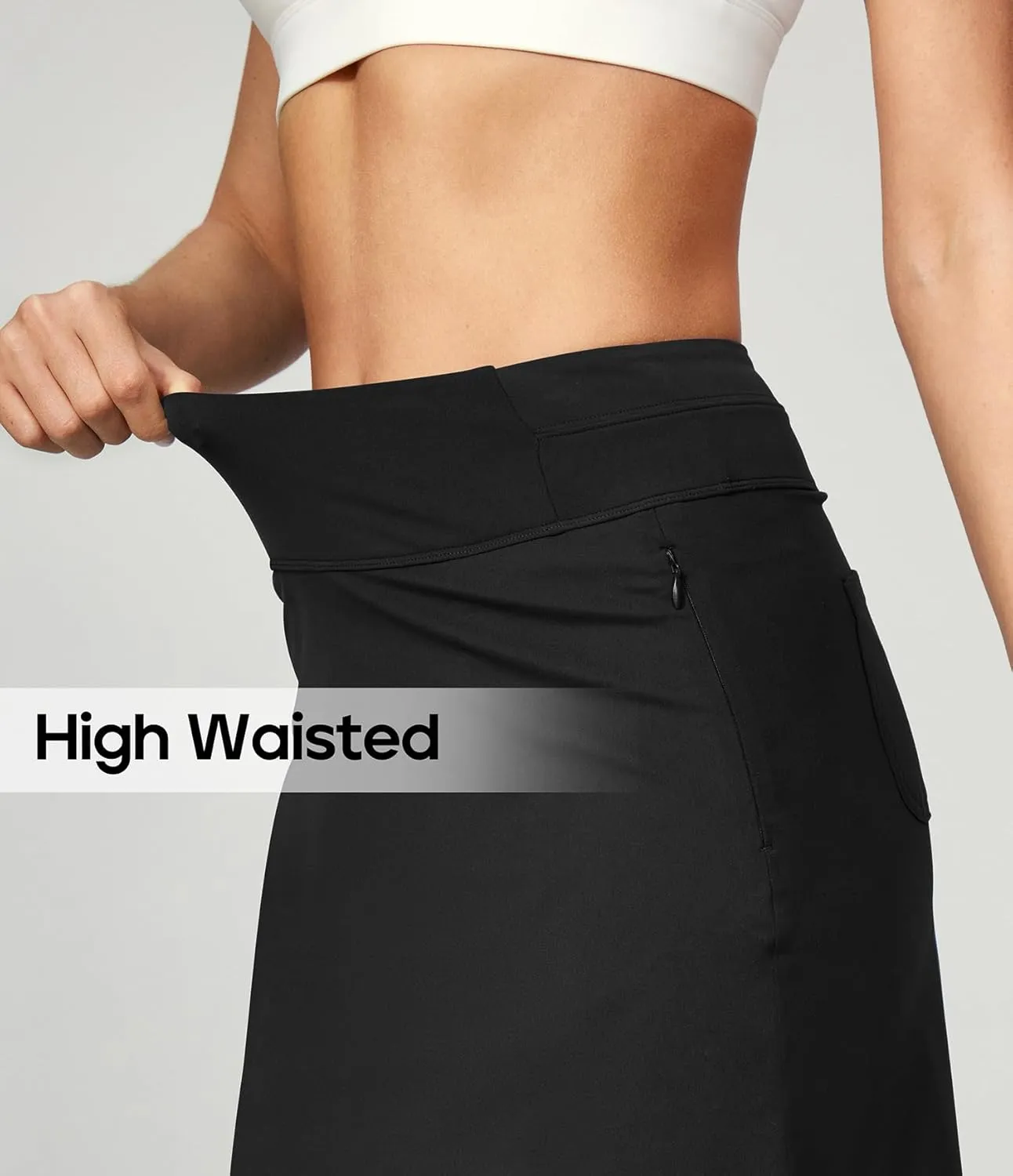 Heathyoga Knee Length Skorts for Woman Golf Skirts for Women Long Skorts Skirts for Women with Pockets Tennis Skirt Skort