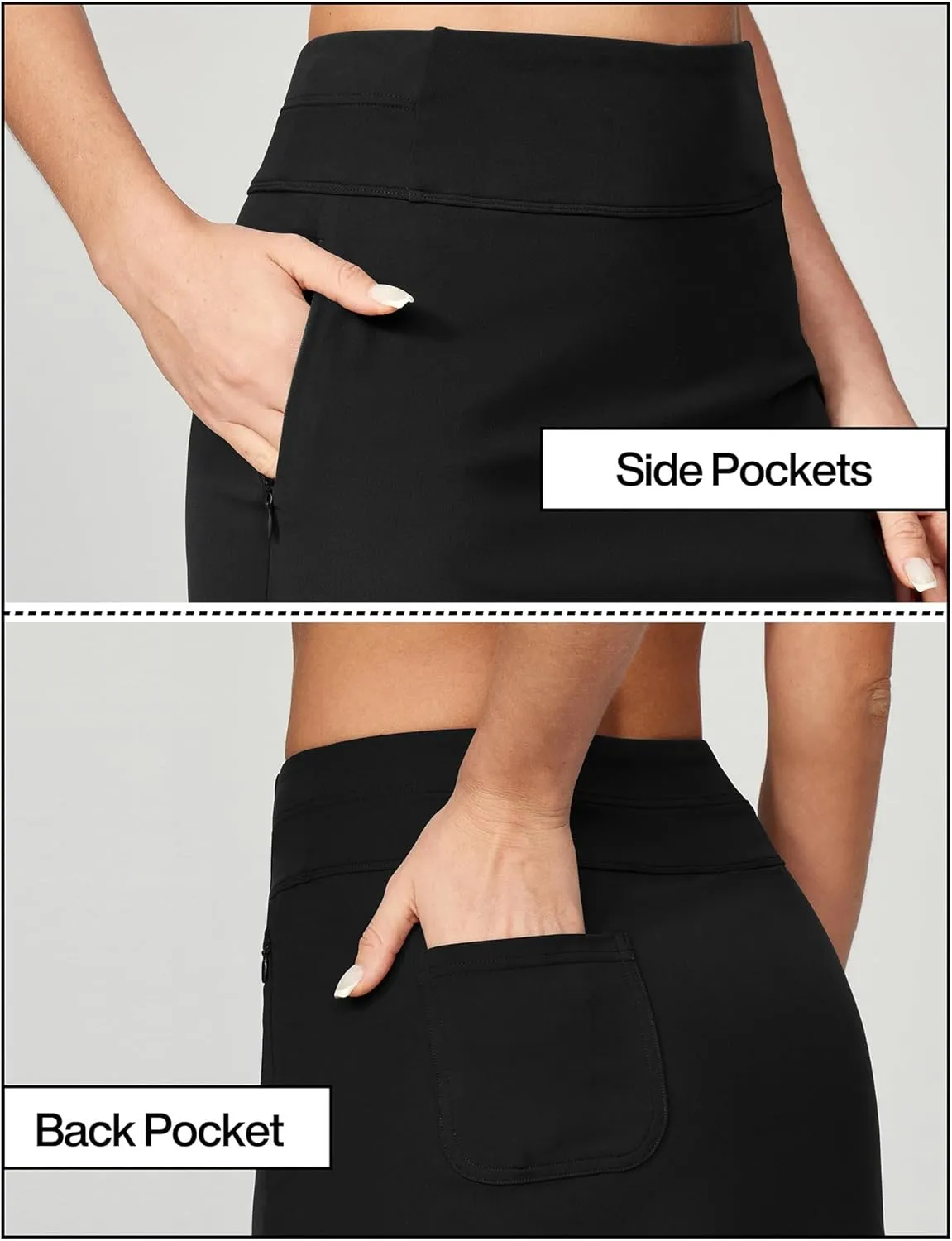 Heathyoga Knee Length Skorts for Woman Golf Skirts for Women Long Skorts Skirts for Women with Pockets Tennis Skirt Skort