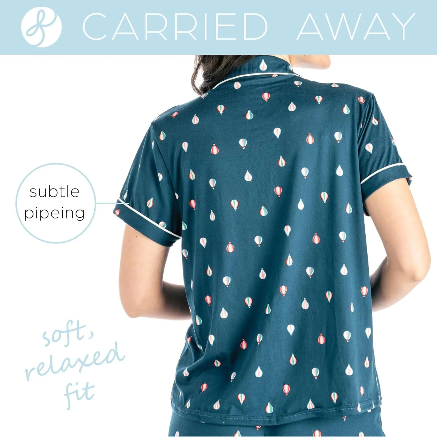 Hello Mello Lounge Short Sleeve Soft Pajama Top for Women