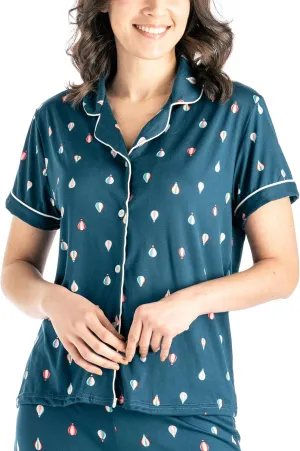 Hello Mello Lounge Short Sleeve Soft Pajama Top for Women