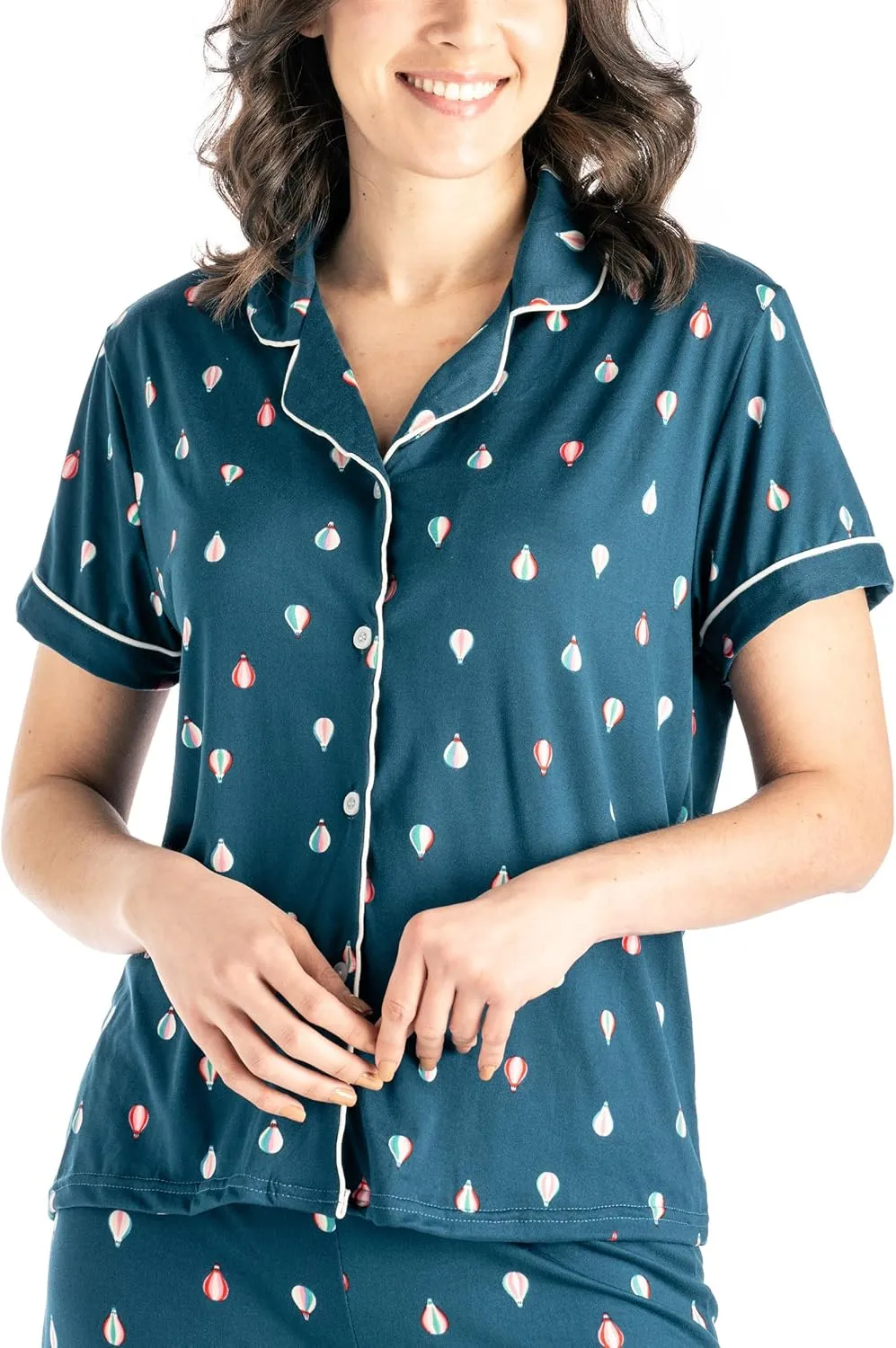 Hello Mello Lounge Short Sleeve Soft Pajama Top for Women