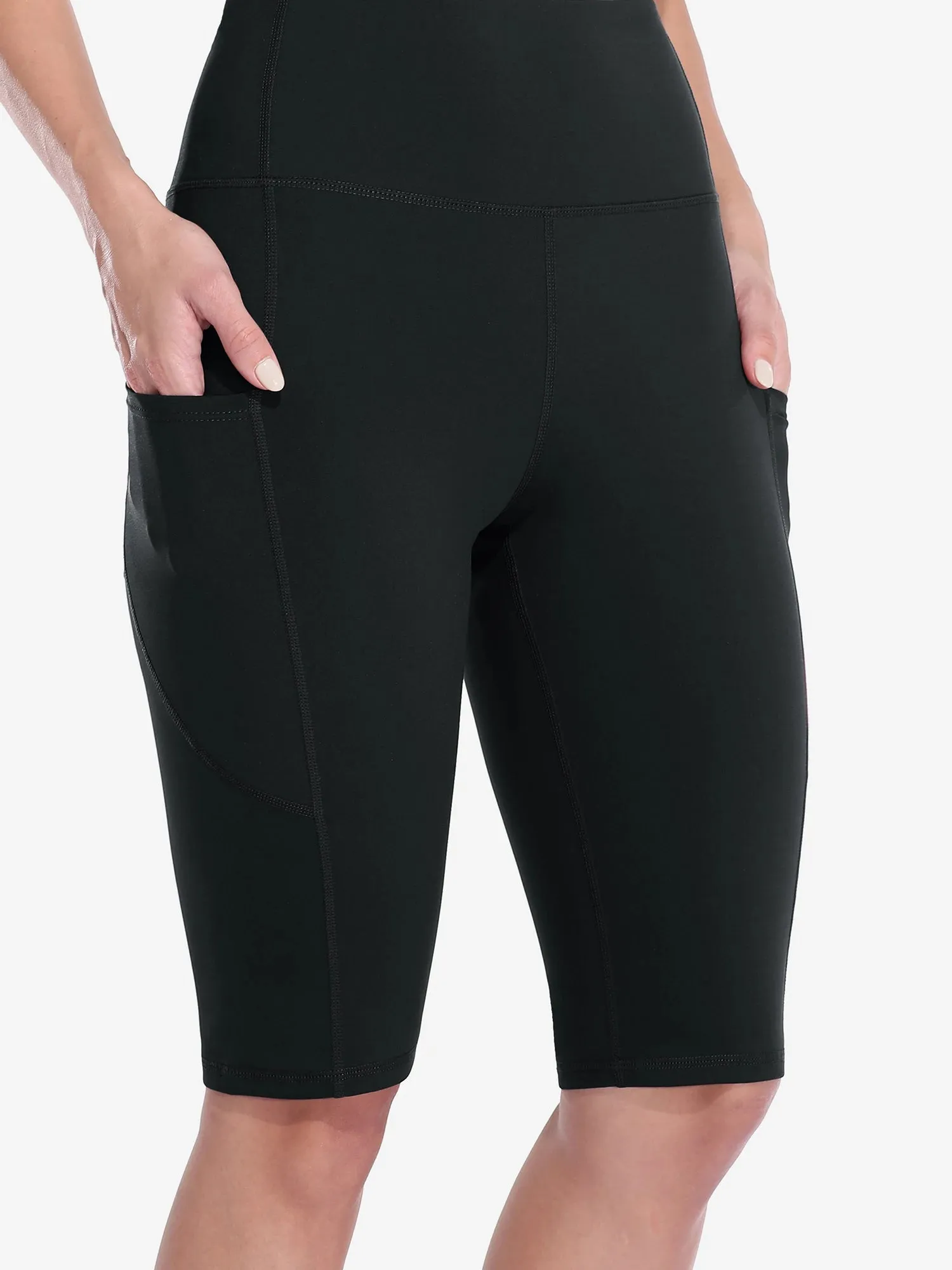 High-Waist Women's Yoga Shorts with Side Pockets