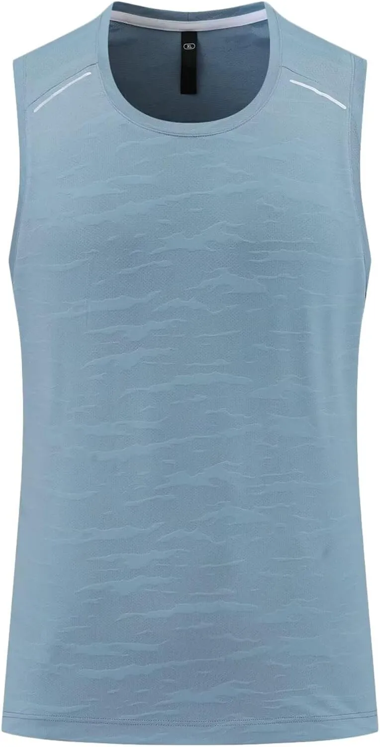 HNVAVQ Men's Athletic Workout Tank Tops Sleeveless Running Shirts Training Quick Dry Gym Vest
