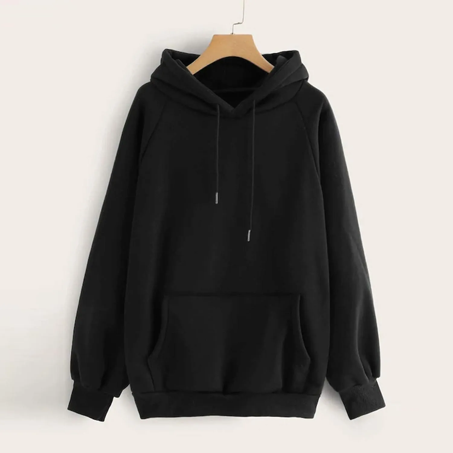 Hoodies for Women Pullover Basic Solid Long Sleeve Crewneck Sweatshirts Teen Girls Oversized Hooded Tops Shirts