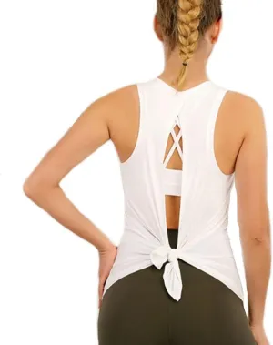 HSQMA Workout Tank Tops for Women Sleeveless Yoga Tops for Women, Quick Dry Fitness Gym T Shirt, Sleeveless Round Neck Loose Fit Yoga Tank Top (Color : White/, Size : M/)