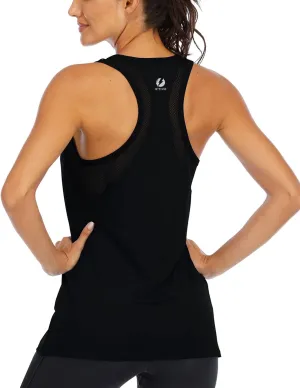 ICTIVE Workout Tank Tops for Women Loose Fit Yoga Mesh Racerback Open Back Muscle Shirts
