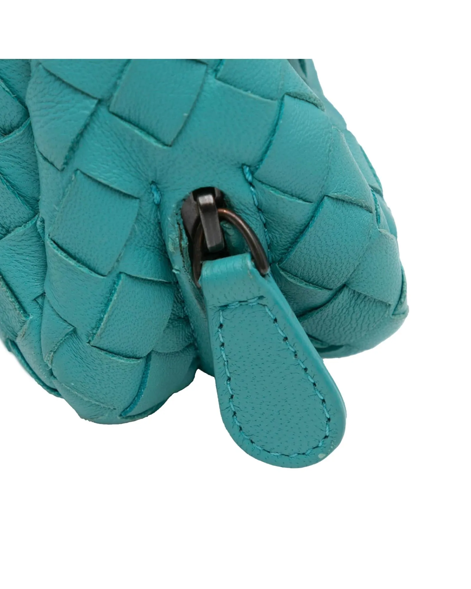 Intrecciato Woven Leather Chain Strap Crossbody Bag