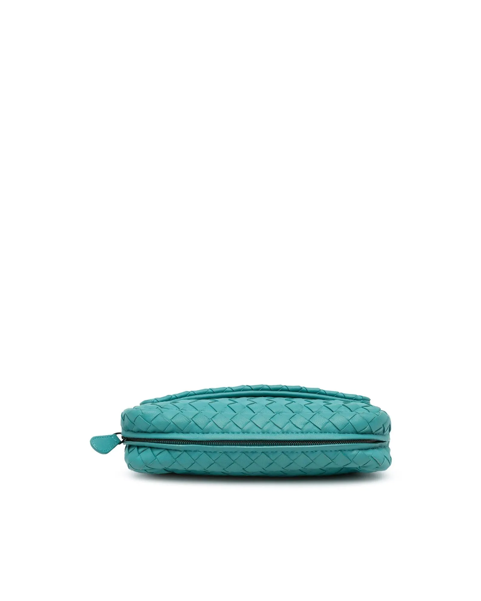 Intrecciato Woven Leather Chain Strap Crossbody Bag