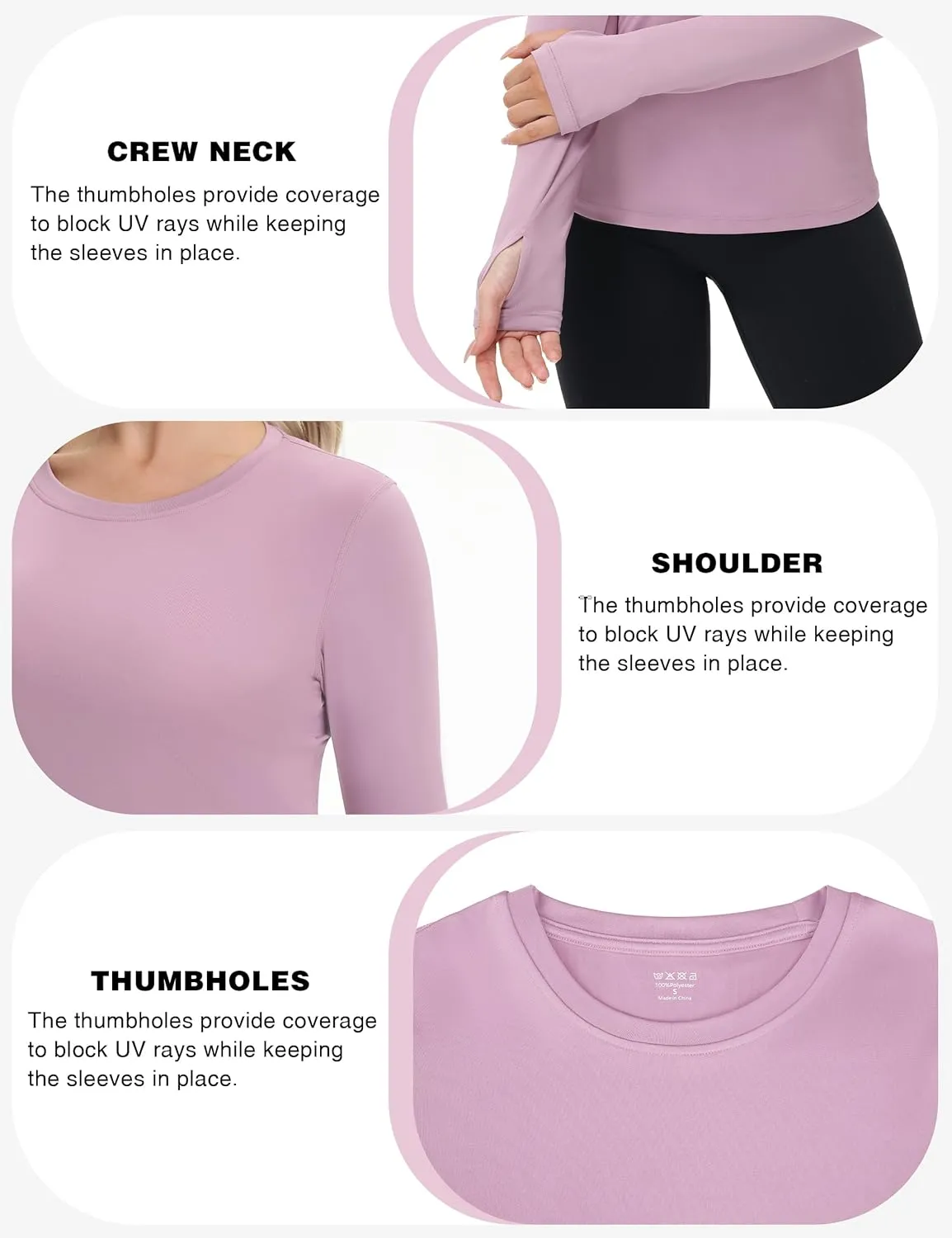 isnowood Women's Sun Protection Long Sleeve Shirts, UPF 50  UV Rash Guard Swim Clothing, Workout Hiking Running Athletic Tops