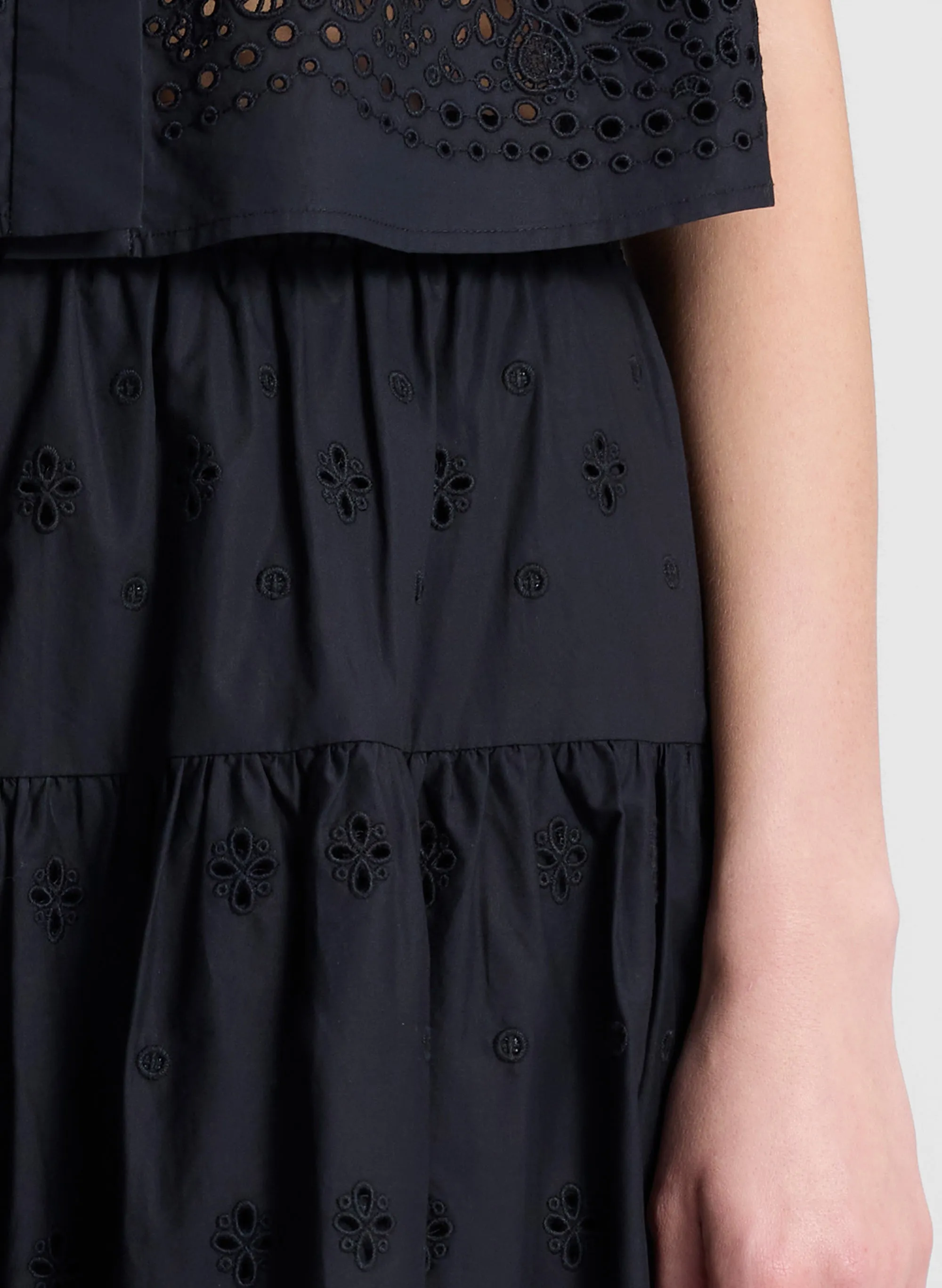 Jay Embroidered Cotton Midi Skirt