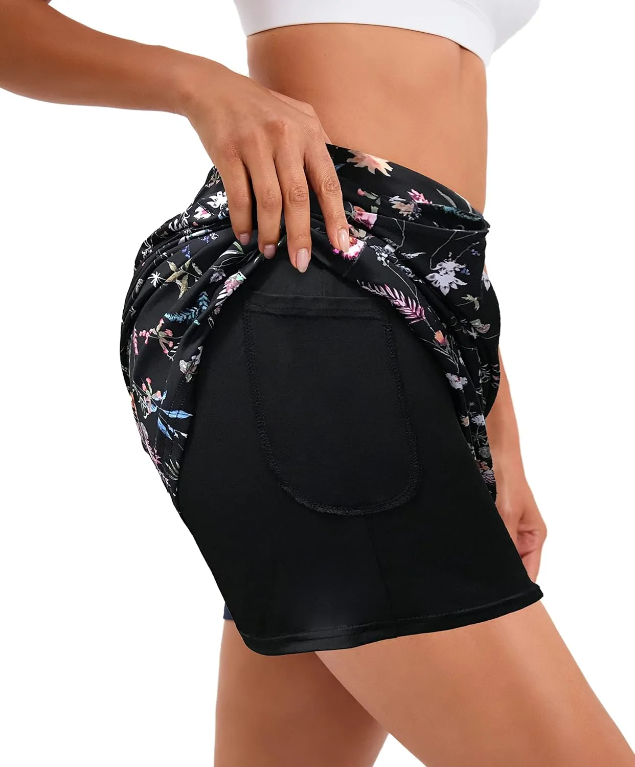 Jhsnjnr Women's Tennis Skirt Casual Knee Length Golf Skirts with Pockets Workout Athletic Skort