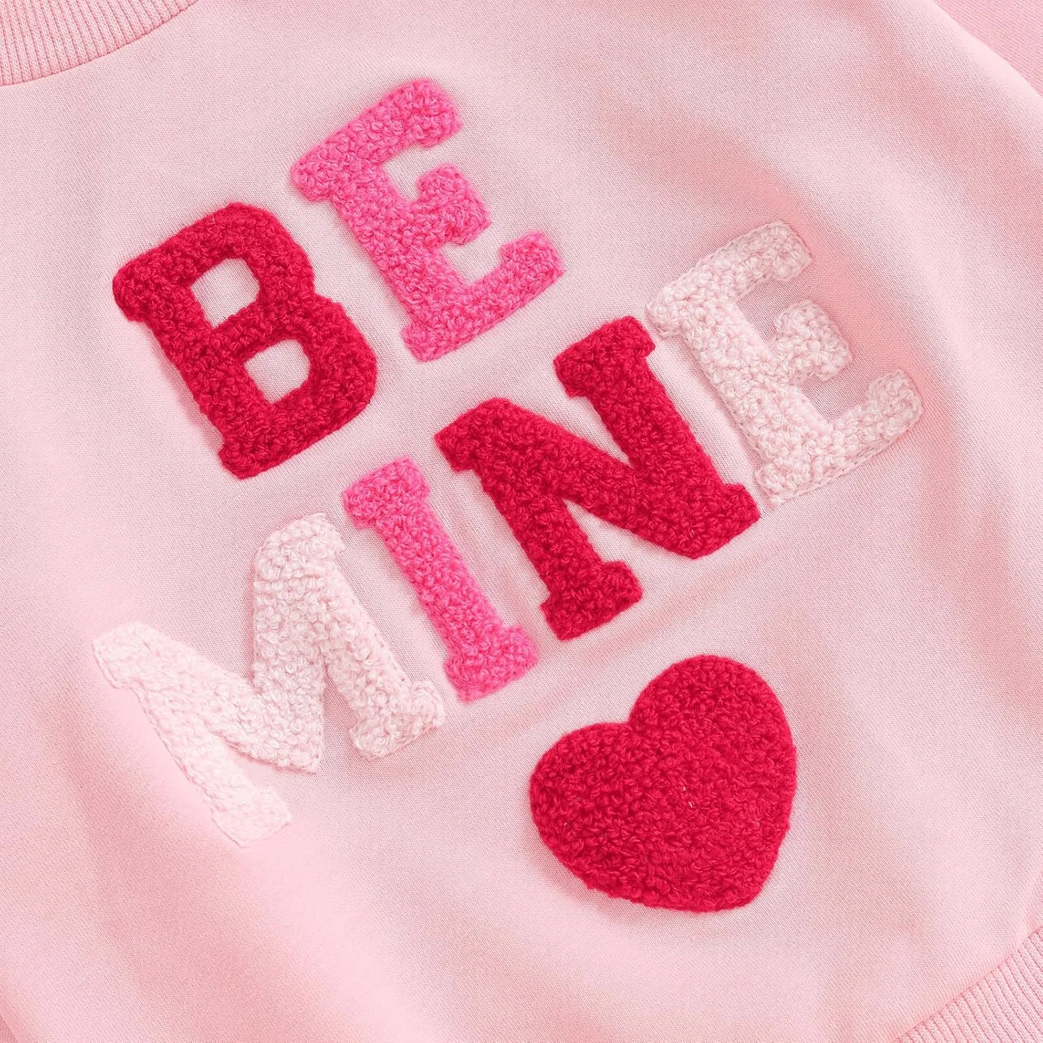 Kayotuas Toddler Girl Valentines Shirt Fuzzy Embroidered Letters Heart Sweatshirt Long Sleeve Crewneck Pullover Sweater Tops