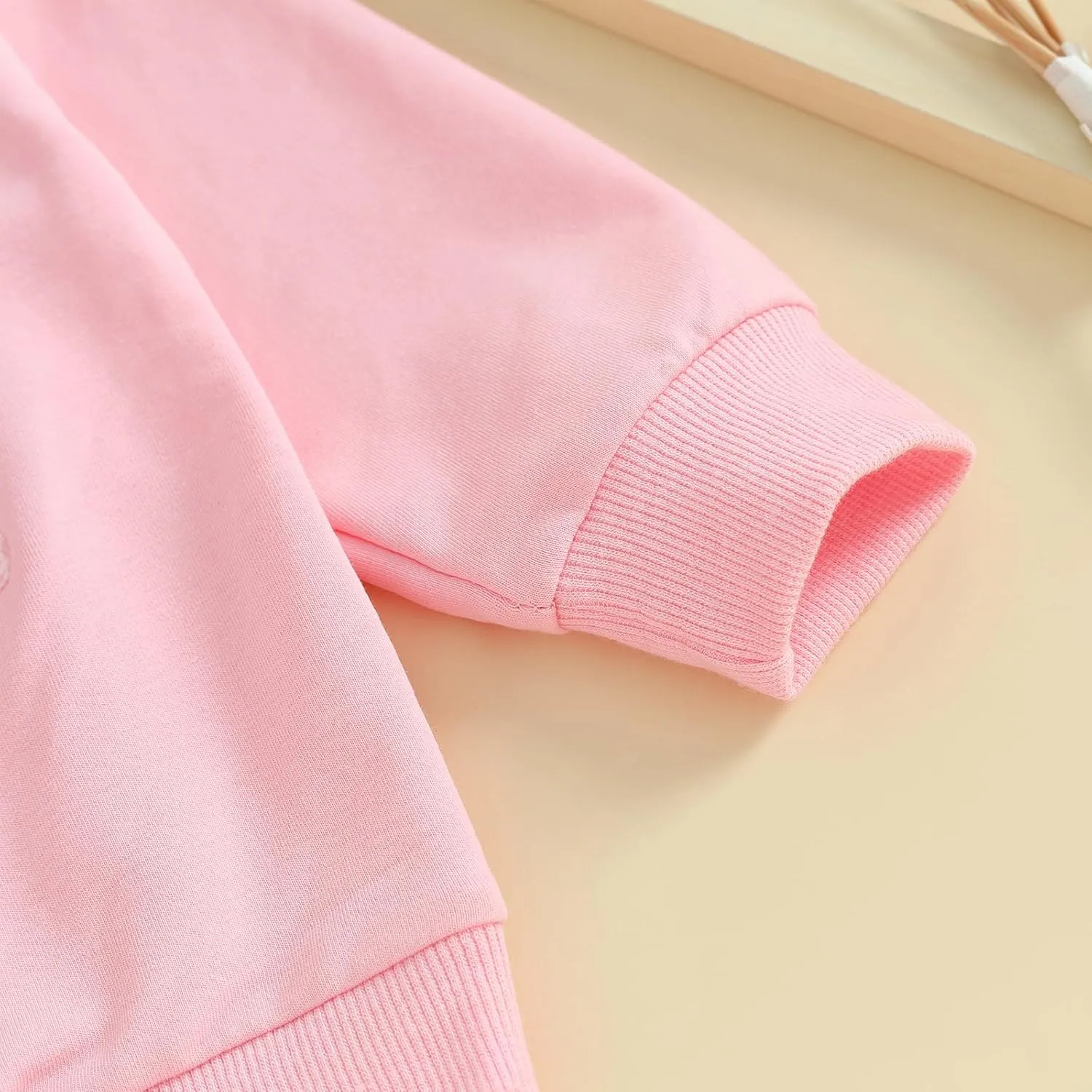 Kayotuas Toddler Girl Valentines Shirt Fuzzy Embroidered Letters Heart Sweatshirt Long Sleeve Crewneck Pullover Sweater Tops
