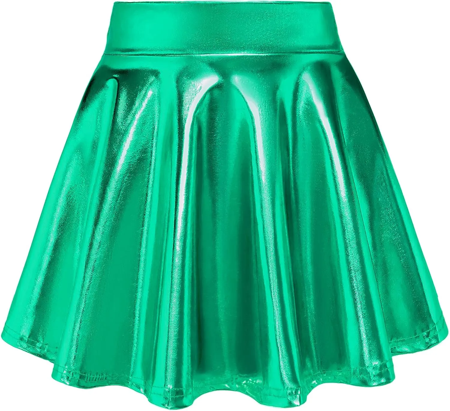 KEREDA Girls Metallic Skater Skirts Shiny Flared Holographic Skort