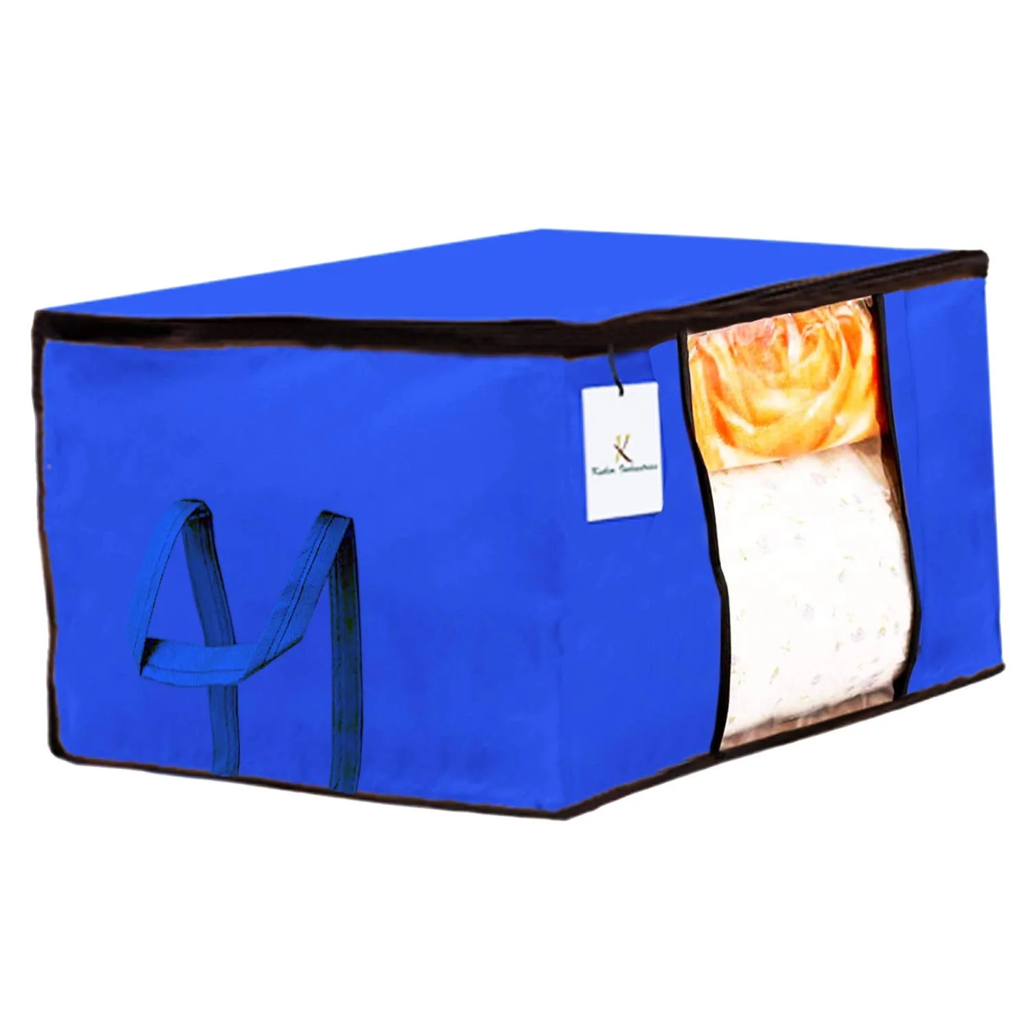 Kuber Industries Underbed Storage Bag, Storage Organiser, Blanket Cover Set of 2 - Royal Blue,Pink Extra Large Size-CTKTC23888