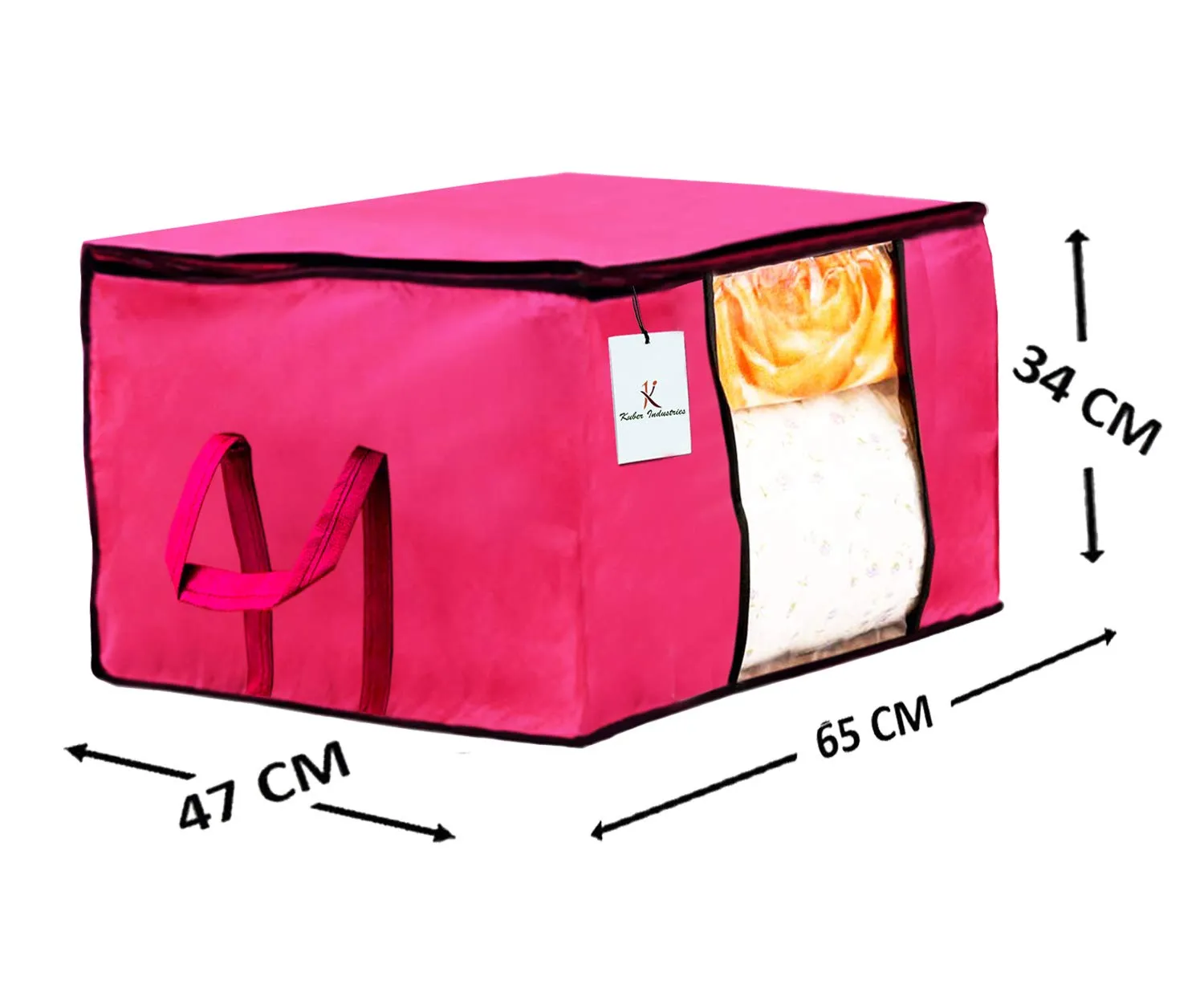 Kuber Industries Underbed Storage Bag, Storage Organiser, Blanket Cover Set of 2 - Royal Blue,Pink Extra Large Size-CTKTC23888