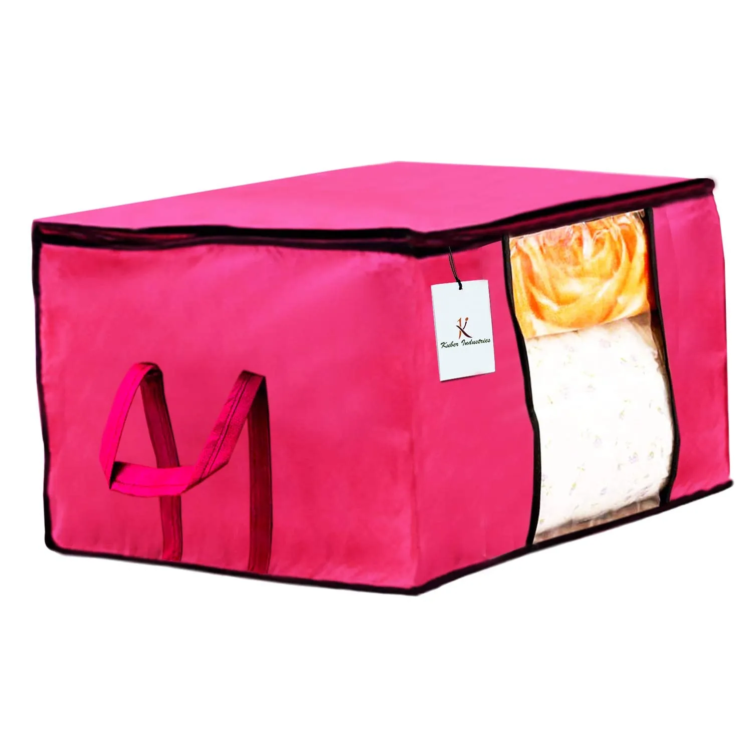 Kuber Industries Underbed Storage Bag, Storage Organiser, Blanket Cover Set of 2 - Royal Blue,Pink Extra Large Size-CTKTC23888