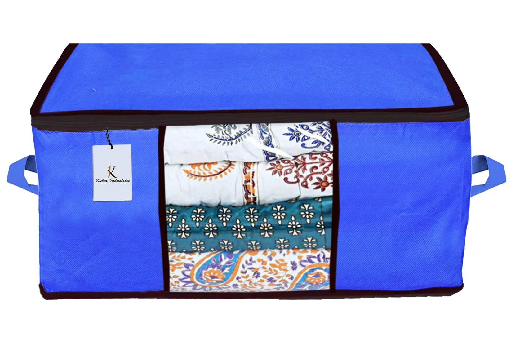 Kuber Industries Underbed Storage Bag, Storage Organiser, Blanket Cover Set of 2 - Royal Blue,Pink Extra Large Size-CTKTC23888