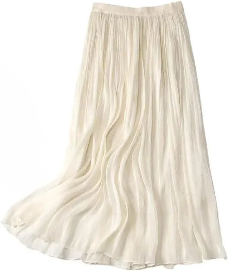 Ladies Emperament Long Skirt Solid Color All-Match A-Line Skirts Streetwear