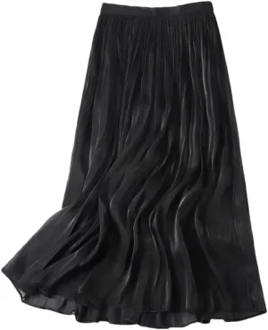 Ladies Emperament Long Skirt Solid Color All-Match A-Line Skirts Streetwear
